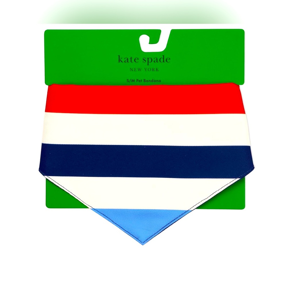 NEW KATE SPADE S/M PET BANDANA. Adventure stripe. Machine washable.